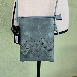 Memories small crossover bag with pocket in back for phone chevron with studs